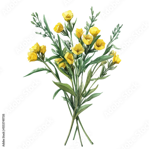 Wallpaper Mural A Fumewort Bouquet, watercolor painting vector, isolated on a white background. Torontodigital.ca