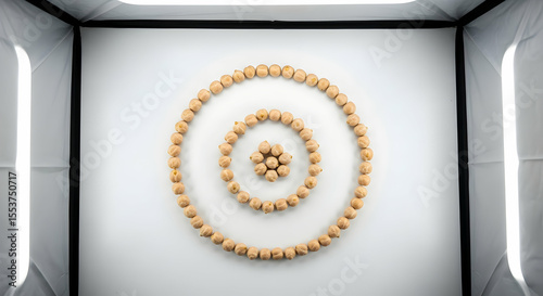 Optical Illusion Created With Chickpeas On The White Surface In Light Box