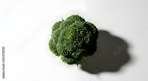 Vibrant Broccoli Floret Isolated On White Background For Healthy Food Concepts