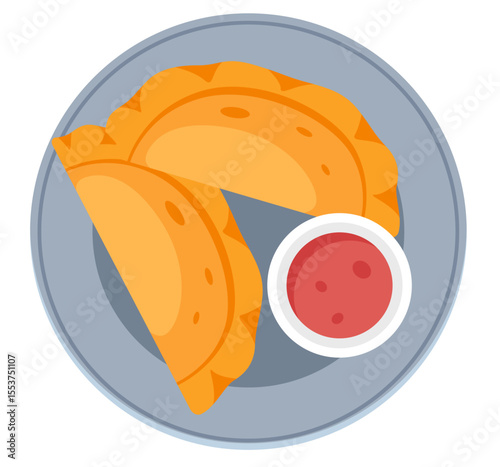 Savour Crispy Jamaican Patties - Stock Illustration
