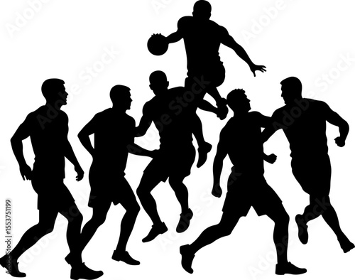 jump, jumping, ball, sport, team, vector bundle