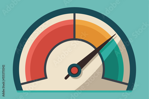 Barometer dial with flat geometric design showing atmospheric pressure readings in a modern style