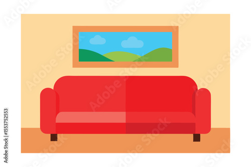 blue sofa in a room