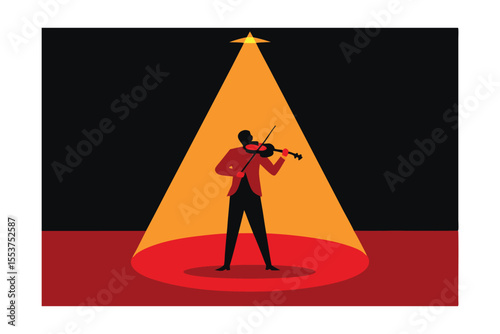 Spotlight Symphony A Violinist's Solo Performance