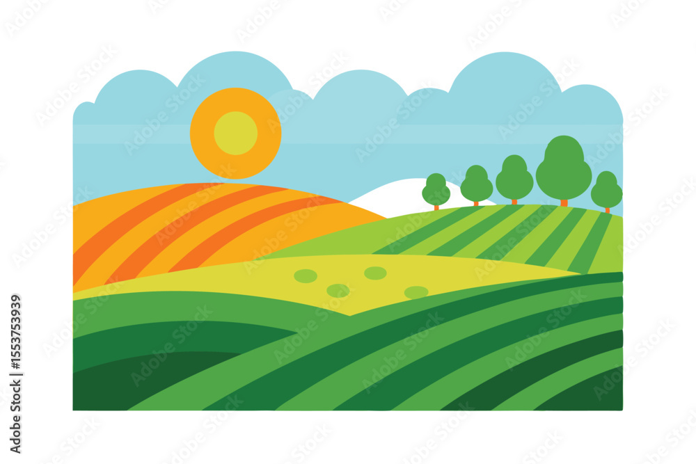 Fototapeta premium summer landscape with trees