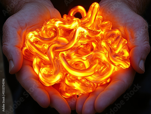 Fiery Energy Cradled in Hands