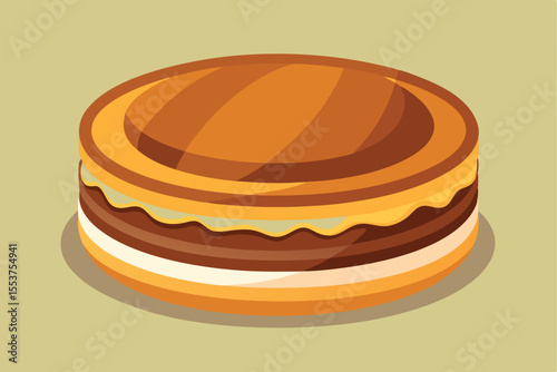 Delicious round biscuit sandwich filled with smooth chocolate cream, perfect for any dessert lover to enjoy at snack time
