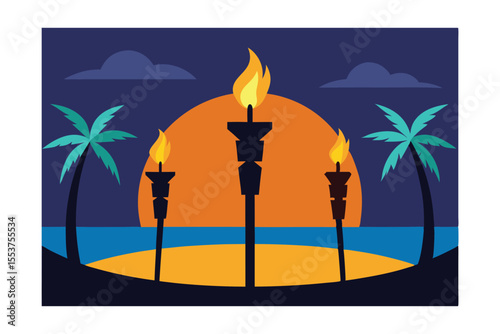 tropical island with palm trees