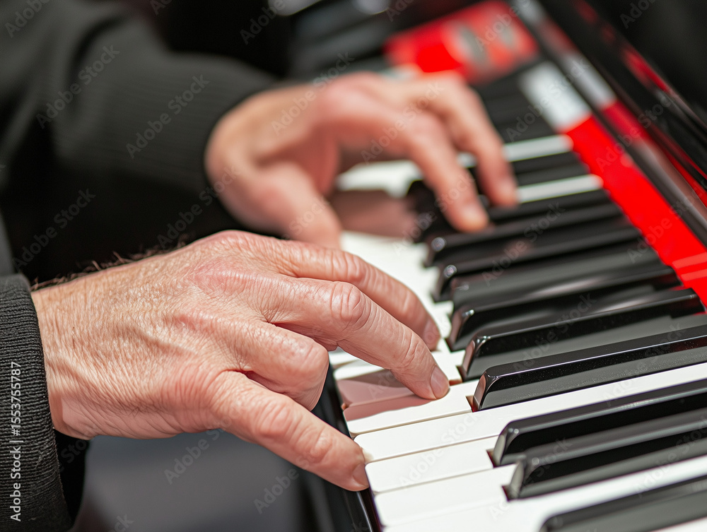 Obraz premium Experienced Hands Playing Piano