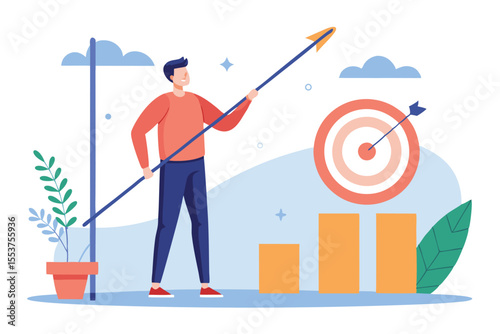 Man holding a pole vault prepares for a jump towards a target at a training facility during a sunny afternoon