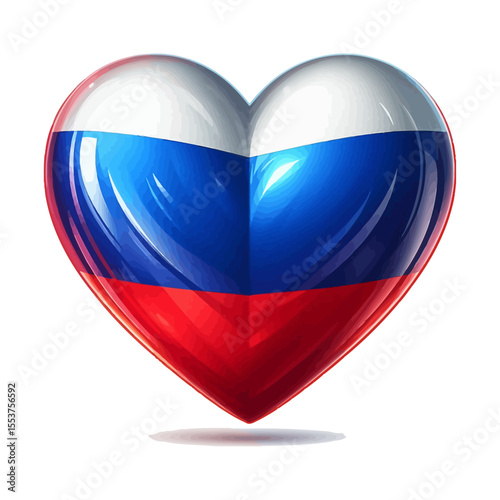 3D heart shape flag of Russia vector illustration isolated Free Download 3D heart shape flag of Russia vector illustration isolated - GFXLoad