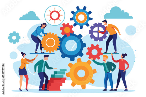 Teamwork enhances efficiency through the integration of cogs in a collaborative working environment