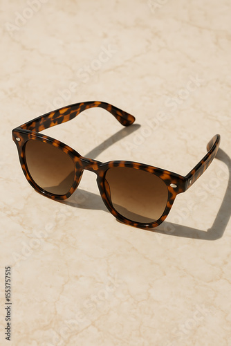 Fashionable tortoiseshell print sunglasses with brown tinted lenses creating a chic and sophisticated accessory