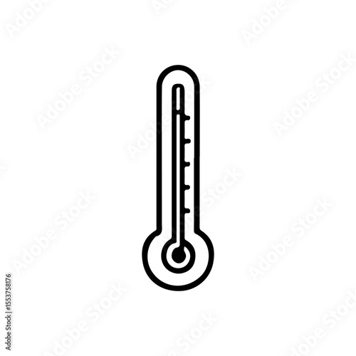 Minimalist thermometer vector icon symbolizing temperature change and climate. Perfect for weather apps, healthcare, and environmental projects. Clean, scalable design for versatile use.