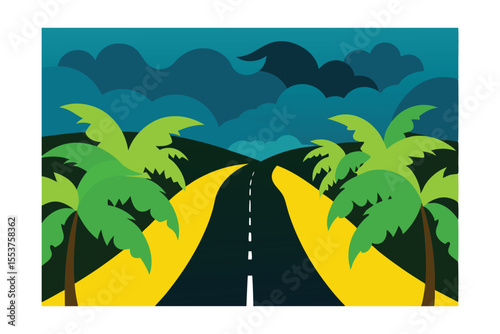 tropical island with palm trees