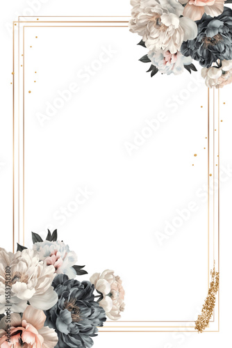 flower frame isloated on a white background