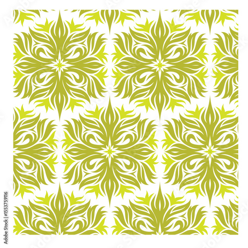Seamless floral pattern with vintage damask flowers and leaves perfect for textile wallpaper or retro decor