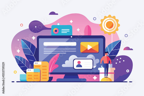 Understanding website featured snippets through a creative illustration depicting digital marketing concepts