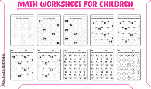 Math activity worksheet for 3rd grade child