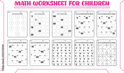 Math activity worksheet for 3rd grade child
