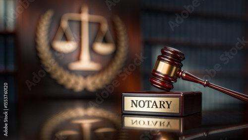 Obraz na płótnie Notary: Judge's Gavel as a symbol of legal system and wooden stand with text wor