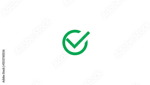 Checkmark Icon and Logo template, approve, certify, confirm, corroborate, endorse, justify, legalize, legitimize, substantiate, verify marker on white background.
