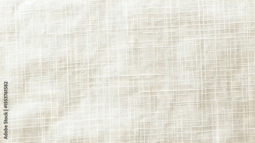 Fototapeta premium Off-White Linen Fabric Texture Background with Subtle Grid Pattern