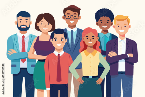 Multinational diverse group of confident individuals collaborating in a friendly office environment during a workshop focused on inclusivity and teamwork