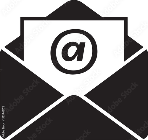 Email icon showing an envelope with an email symbol representing digital communication and messaging