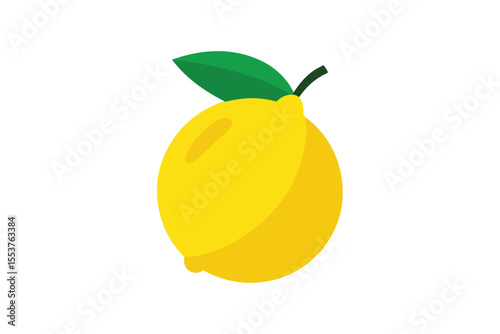 Vibrant Yellow Lemon Illustration Citrus Fruit Graphic Design Element