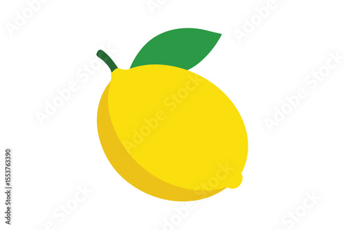 Vibrant Yellow Lemon A Fresh Citrus Fruit Illustration