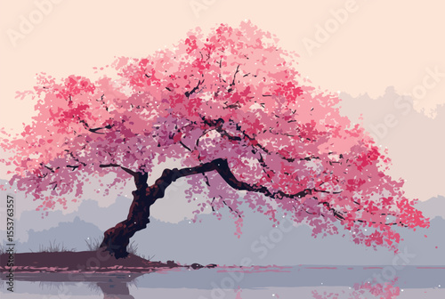 cherry blossom tree vector art