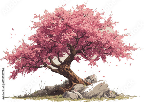 cherry blossom tree vector art