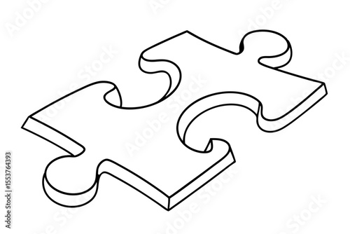 Puzzle Pieces Vector on White Background