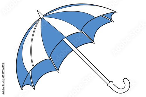 Colorful Umbrella Illustration on White Background