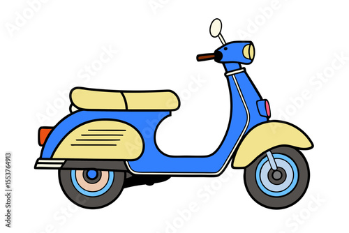 Classic Motor Scooter Vector Art