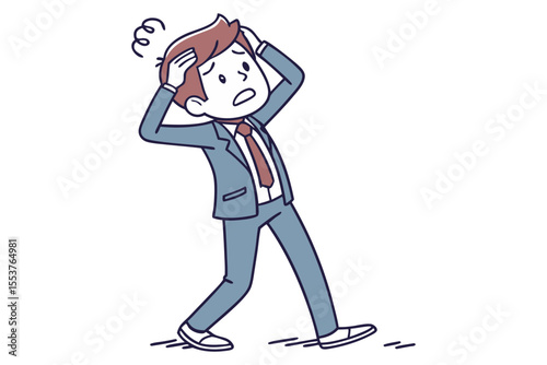 Worried Office Worker Vector Art