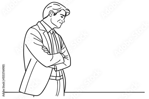 Stressed Businessman on White Background Illustration
