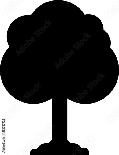 Leafy tree illustrated in a basic form to represent vegetation and natural elements in a graphic style.