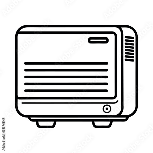 Air conditioner unit outline vector icon on white background.