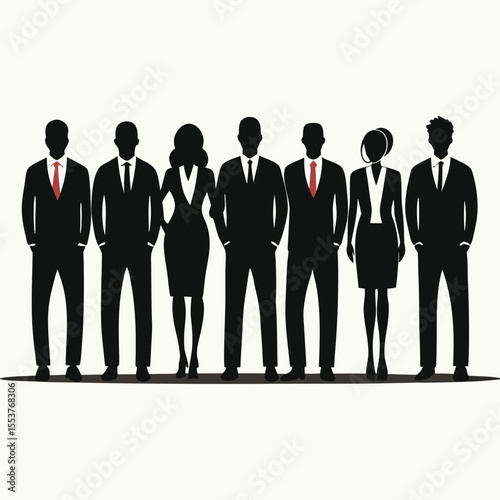 Silhouette of Business People in Formal Attire