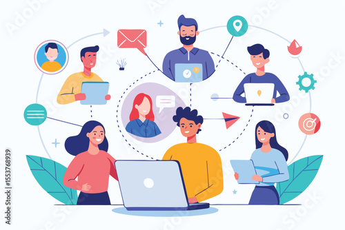 Connecting professionals in an online business meeting with diverse individuals engaging collaboratively