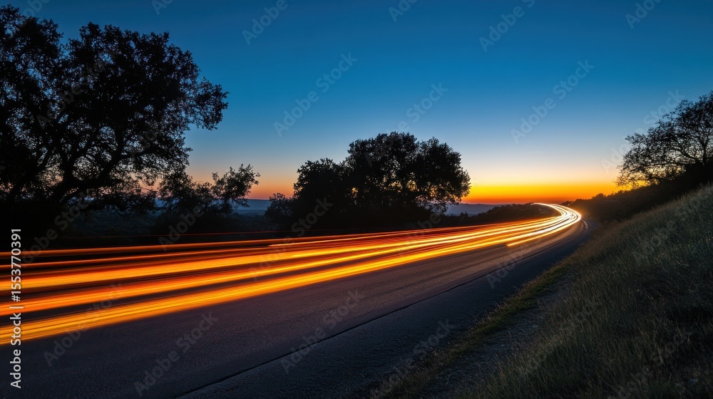 Fototapeta premium Winding road at sunrise