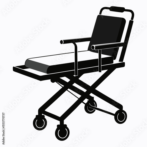 A medical ambulatory chair silhouette vector illustration