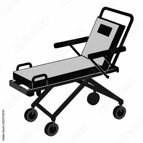 A medical ambulatory chair silhouette vector illustration