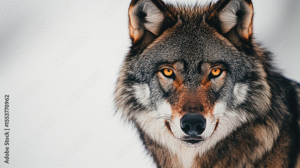 Fototapeta premium Close-up of a wolf in winter