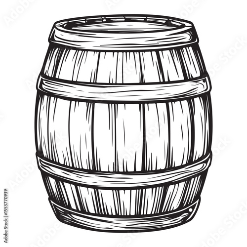 Vintage Wooden Barrel Silhouette Illustration 