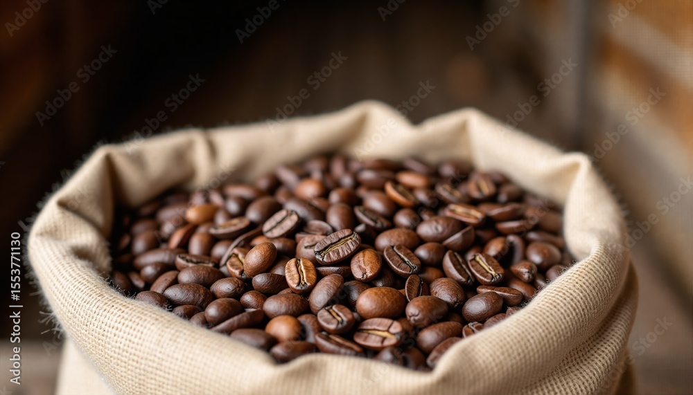 Fototapeta premium coffee beans in sack