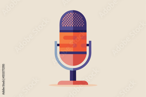 Minimalist microphone design with clean geometric grille in contemporary style suitable for various audio applications