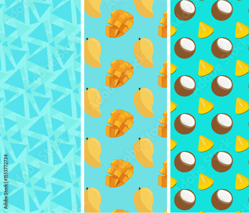 Diseño de verano tropical de patrón sin cortes.